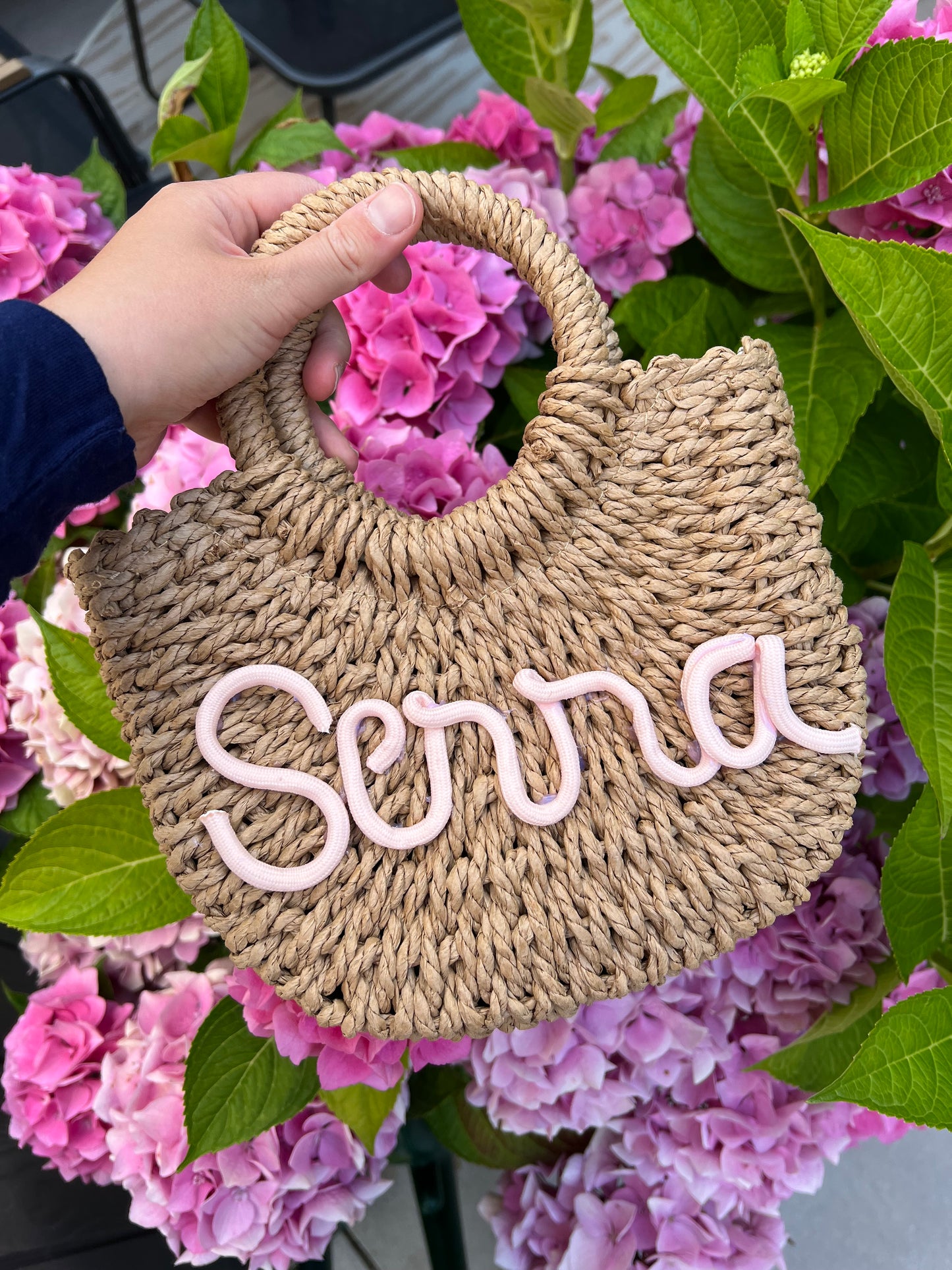 Rotan Tas / klein met naam