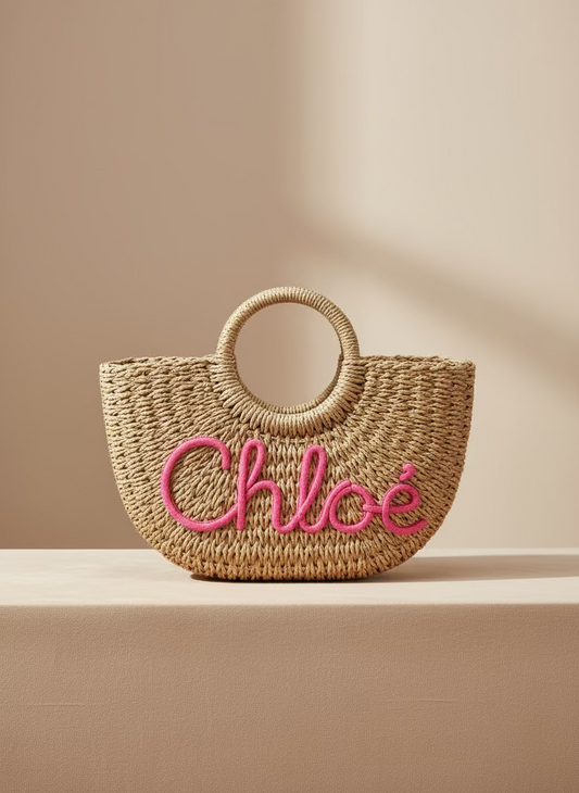 Rotan tas groot met naam