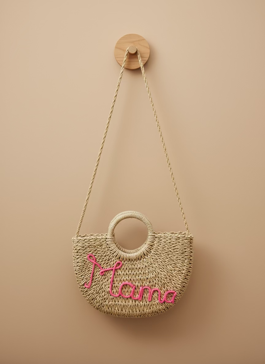 Rotan tas groot met naam